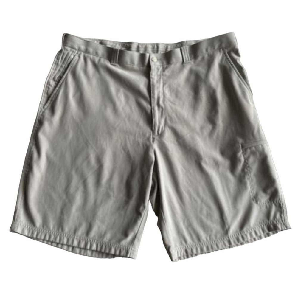 PGA Tour Tech Zone Golf Shorts Mens Size 40 Beige Flat Front Stretch Athletic